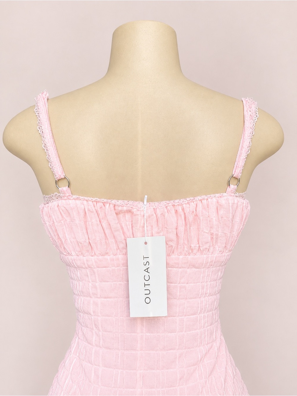Outcast Pink Ruched Square-Neck Mini Dress - Picture 4 of 4